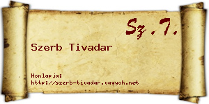 Szerb Tivadar névjegykártya