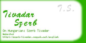 tivadar szerb business card